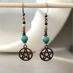 20233 Magnesite copper earrings